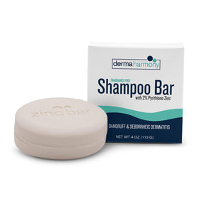 Dermaharmony front packaging showing shampoo bar and benefits