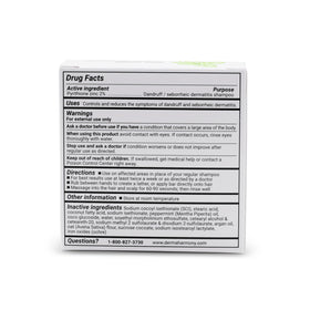 Dermaharmony ingredient label close-up showing zinc pyrithione content