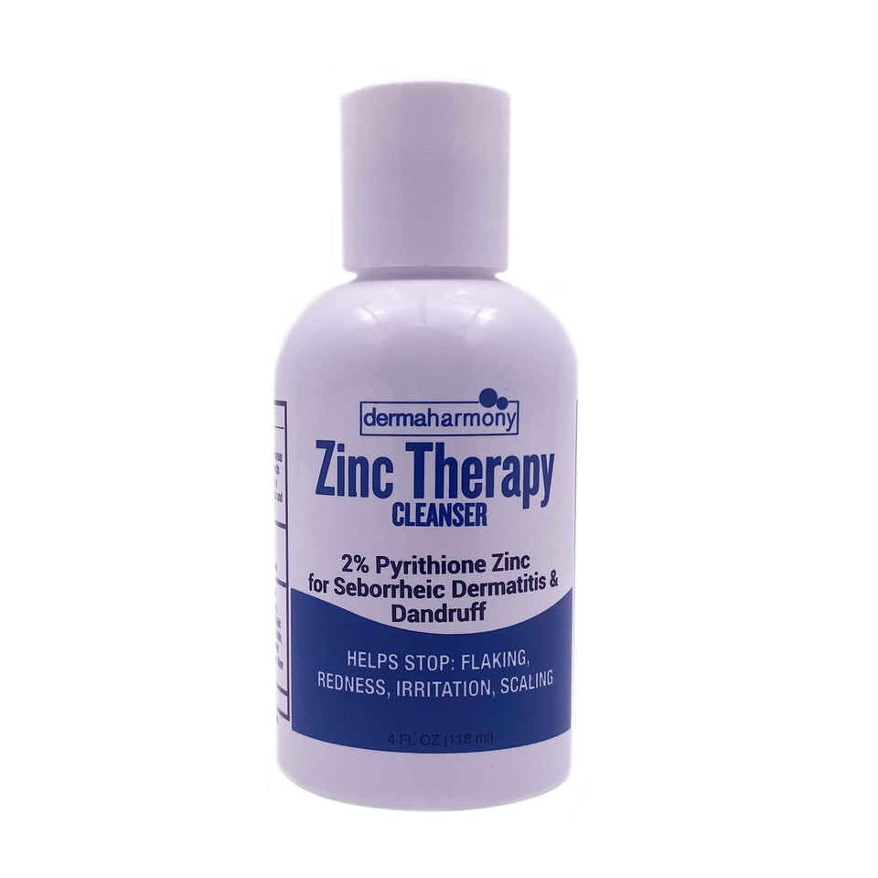 Dermaharmony 2% Pyrithione Zinc liquid cleanser 4 fl oz front view, easy-pour bottle