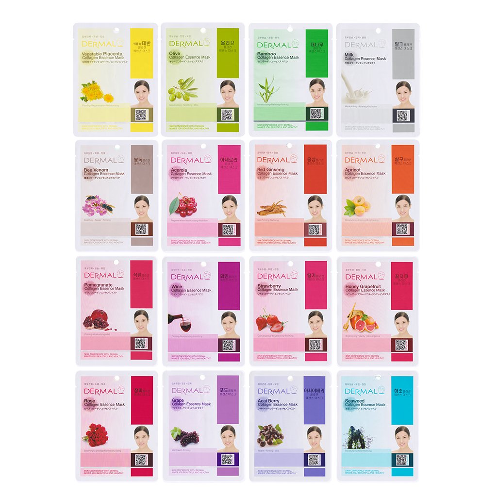 DERMAL front box image showing 16-mask gift-ready set and easy daily use
