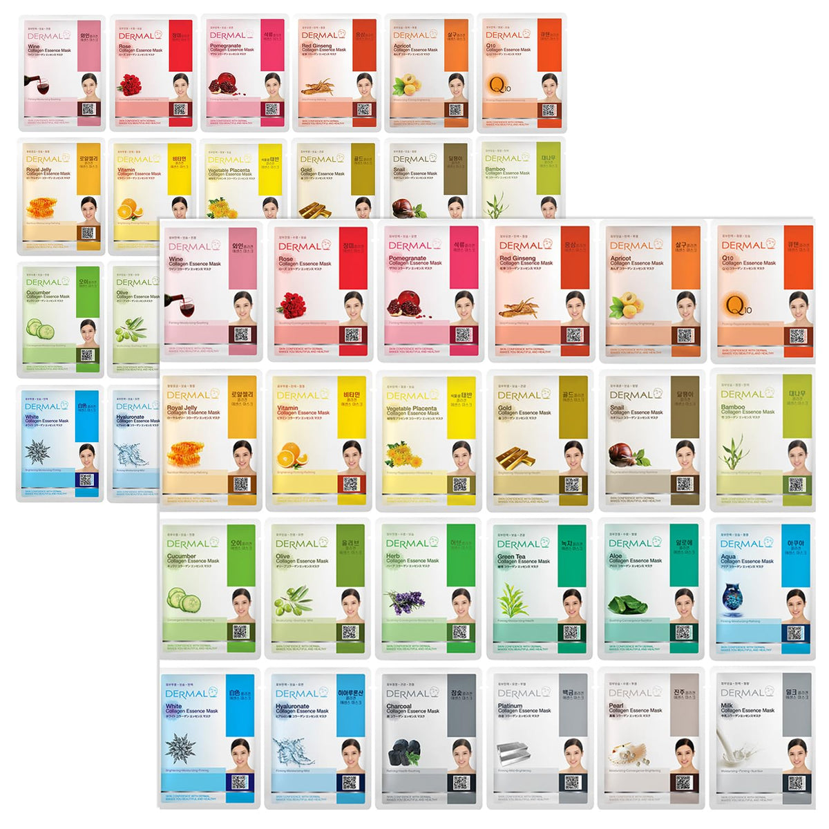 DERMAL front packaging showing 48-mask value pack and clear product benefit