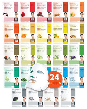 DERMAL front packaging showing 24-mask combo for daily hydration