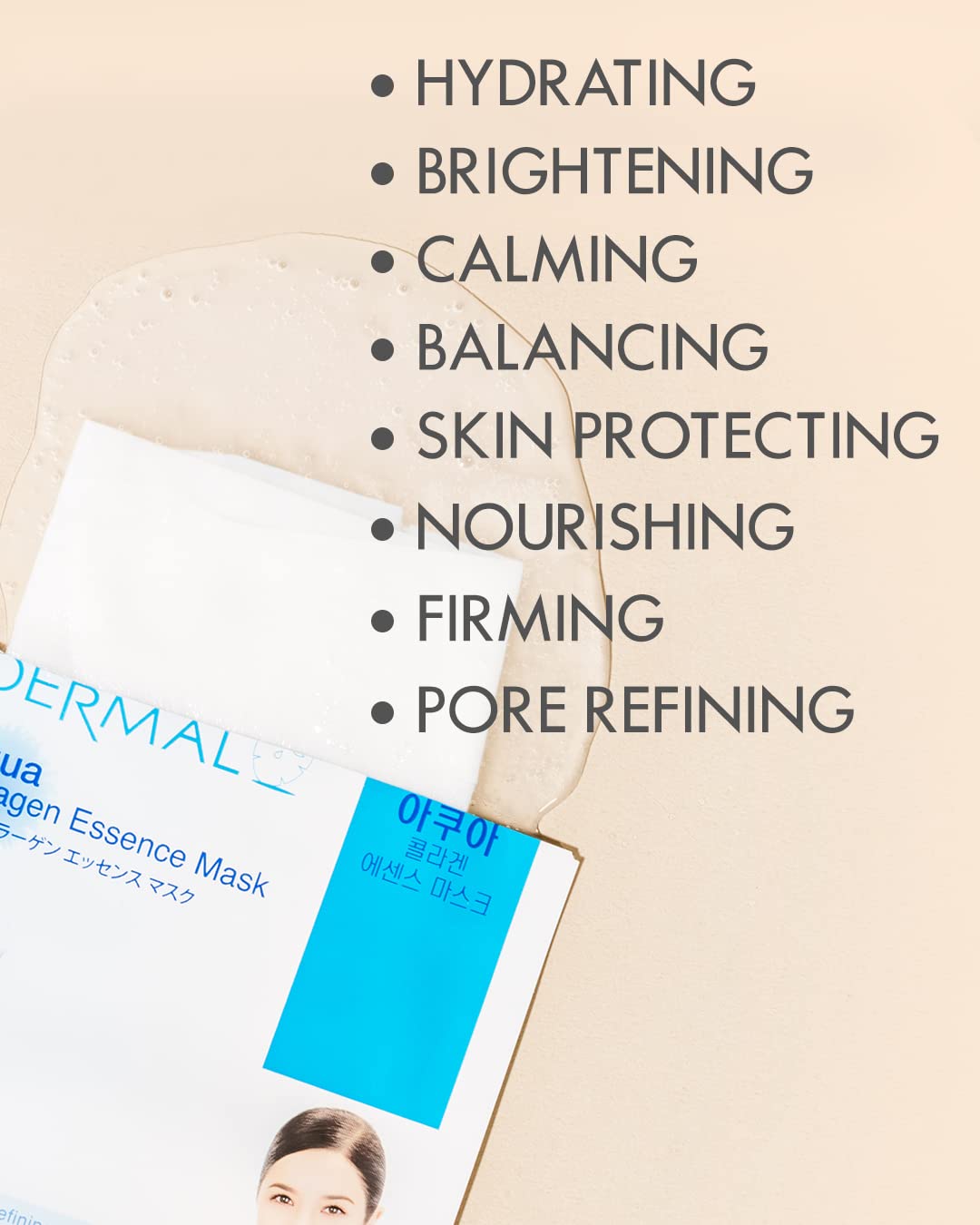 DERMAL mask applied on a woman relaxing showing soothing nightly routine