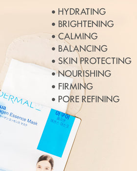 DERMAL mask applied on a woman relaxing showing soothing nightly routine