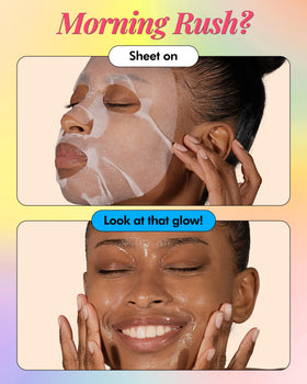 DERMAL mask held next to hand to show true size and coverage