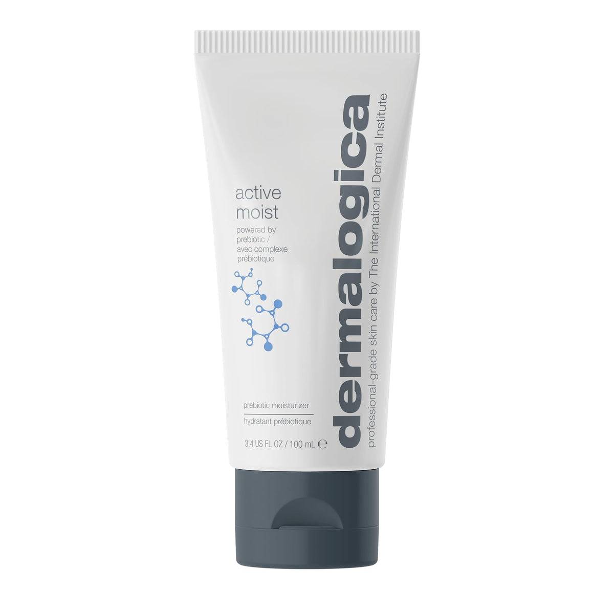 Dermalogica Active Moist front packaging showing product benefits and brand