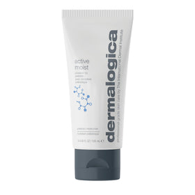 Dermalogica Active Moist front packaging showing product benefits and brand