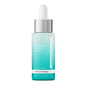 Dermalogica bottle front packaging showing brand and clear benefits