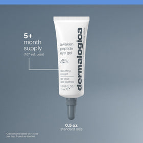 Dermalogica eye gel beside a coin to show compact travel-friendly size