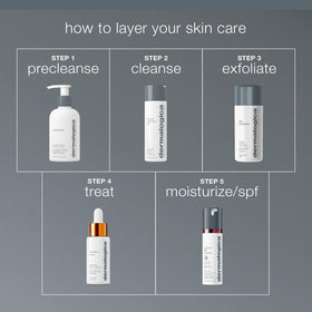 Dermalogica before and after scale comparison showing brighter skin improvement benefit