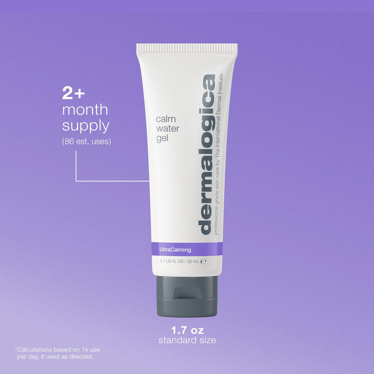 Dermalogica Calm Water Gel applied to face close-up showing calming skin finish