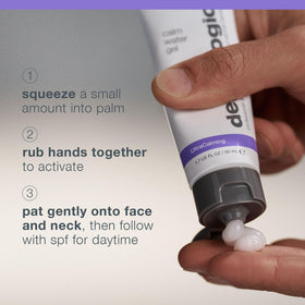 Dermalogica Calm Water Gel ingredient label highlighting key soothing and hydrating components