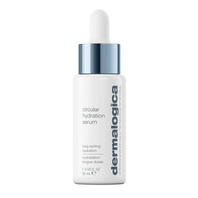 Dermalogica front packaging showing serum bottle and brand, conveys trusted hydration