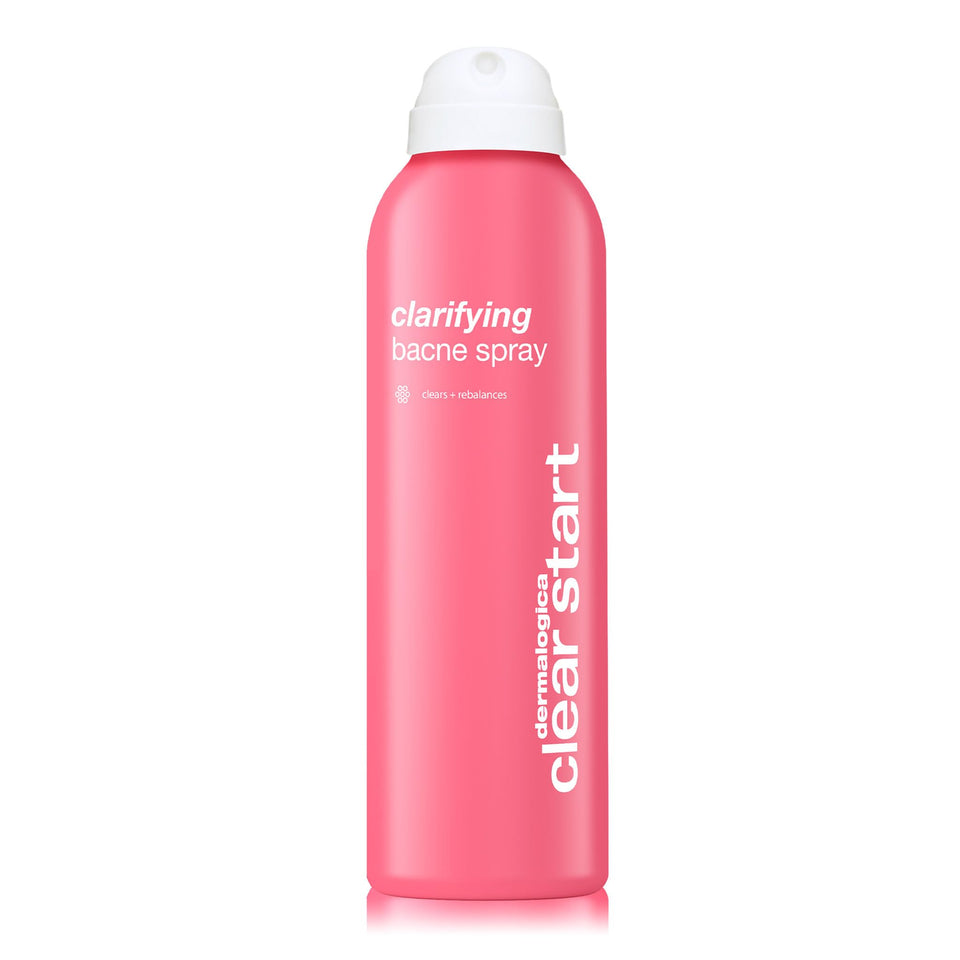 Dermalogica bottle front view showing clear start bacne spray benefits