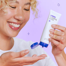 Dermalogica ingredient label with hyaluronic acid and squalane for moisturizing benefits