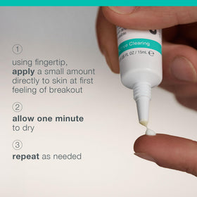Dermalogica tube held next to fingers to show 0.5 fl oz size, travel-friendly benefit