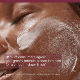 Dermalogica applied on model cheek for even coverage and natural-looking protection