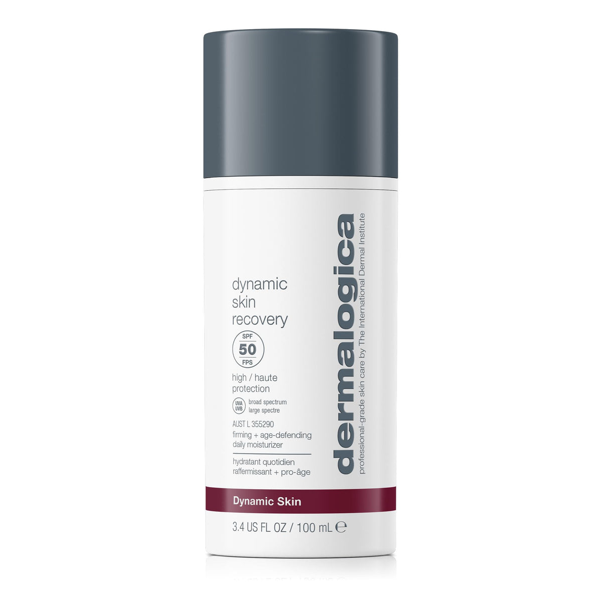 Dermalogica front packaging showing SPF50 protection and benefits