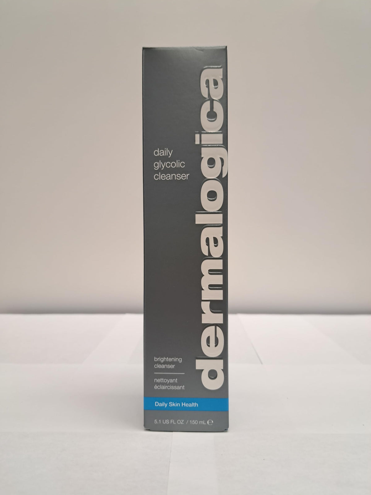 Dermalogica cleanser staged in a bathroom routine to show daily use benefit