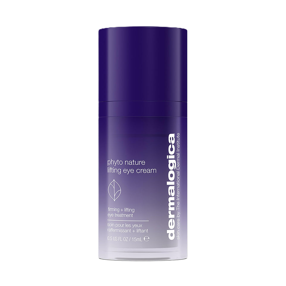 Dermalogica front packaging showing Phyto Nature Lifting Eye Cream benefits