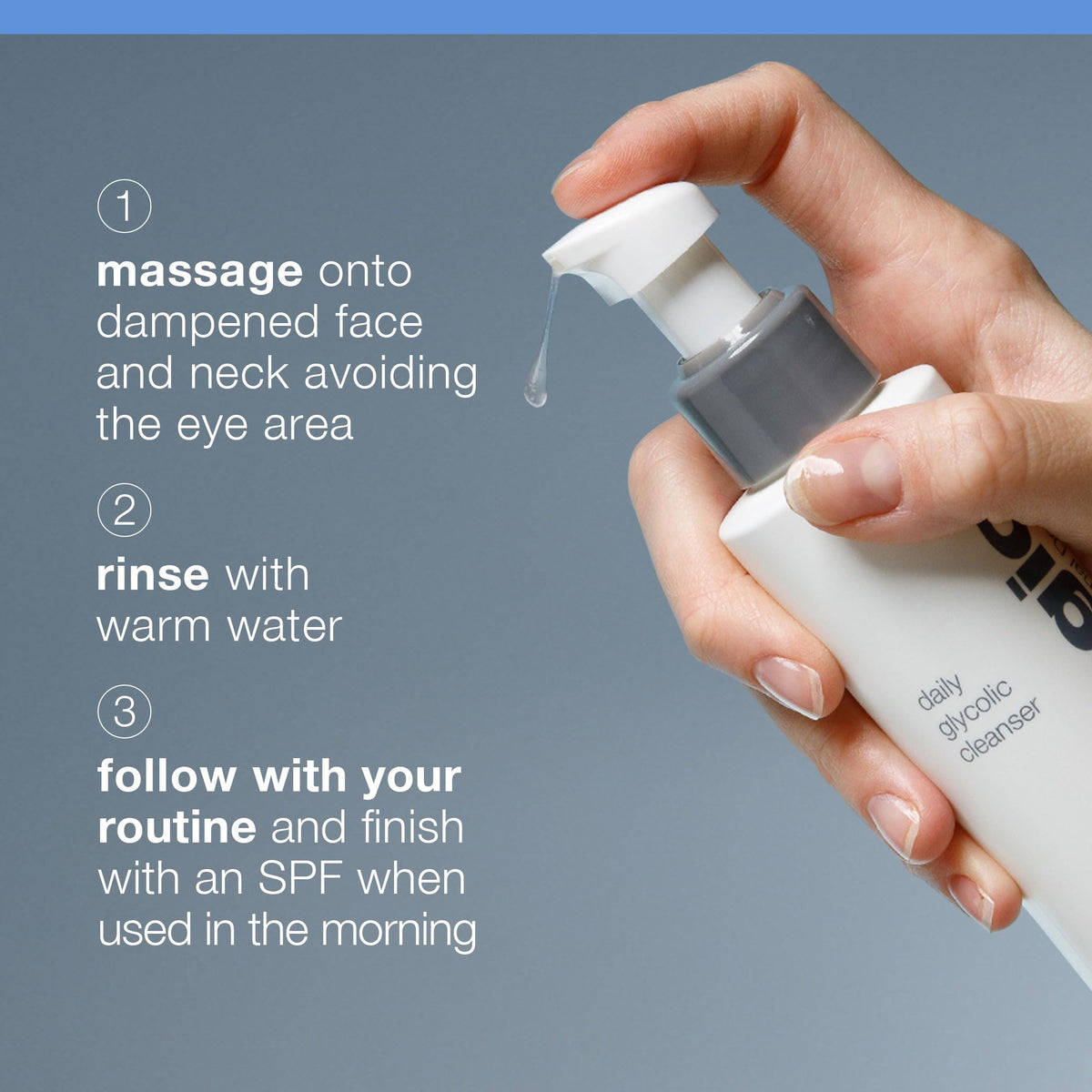 Dermalogica ingredient panel highlighting glycolic, calendula and jojoba benefits