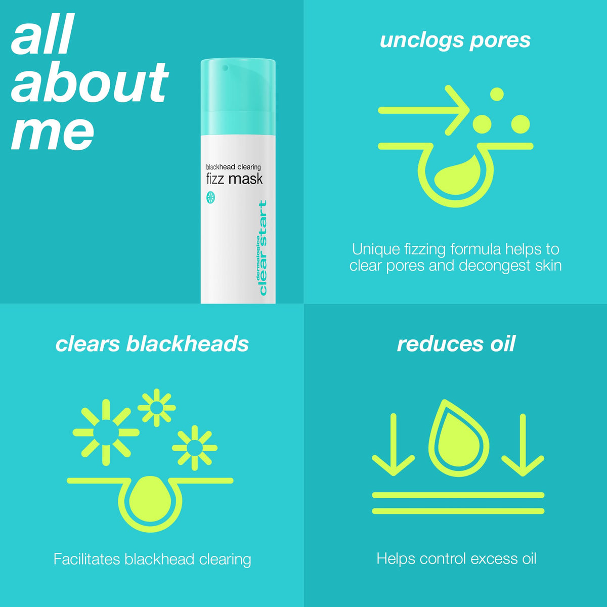 Dermalogica Clear Start tube beside coin showing 1.7 oz scale benefit