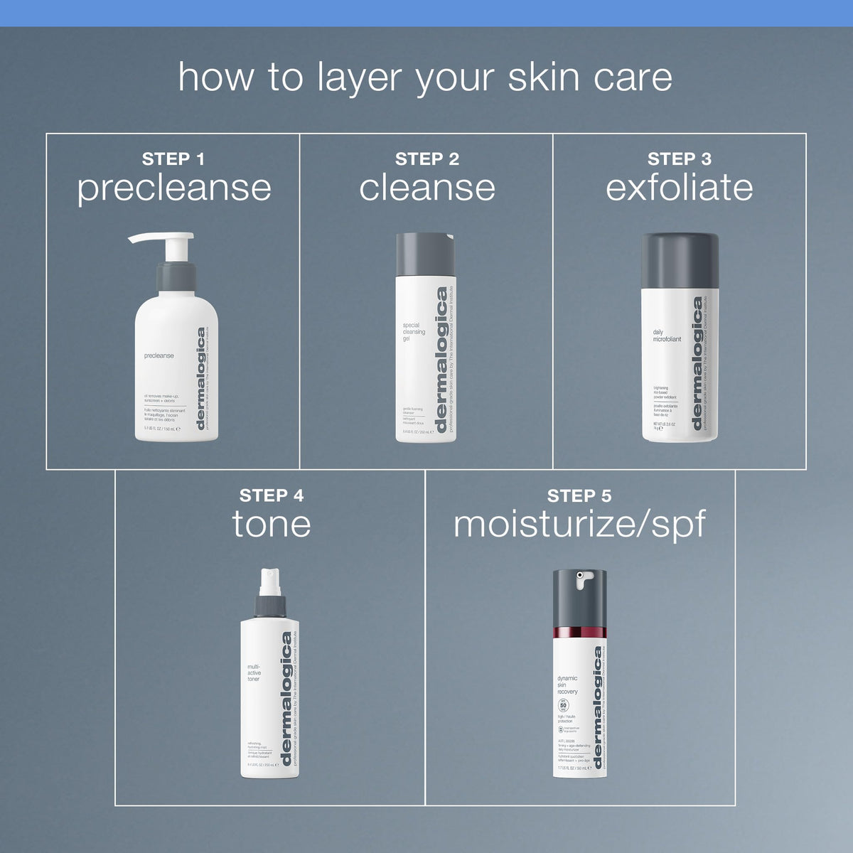 Model misting face with Dermalogica for midday refresh and makeup boost