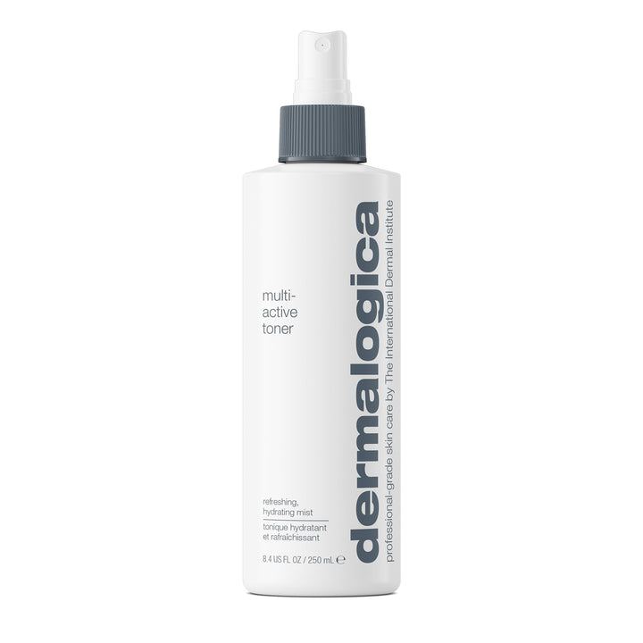 Dermalogica bottle front view showing clean branding and hydrating benefit