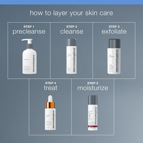 Dermalogica PreCleanse bottle label closeup showing usage instructions and product details