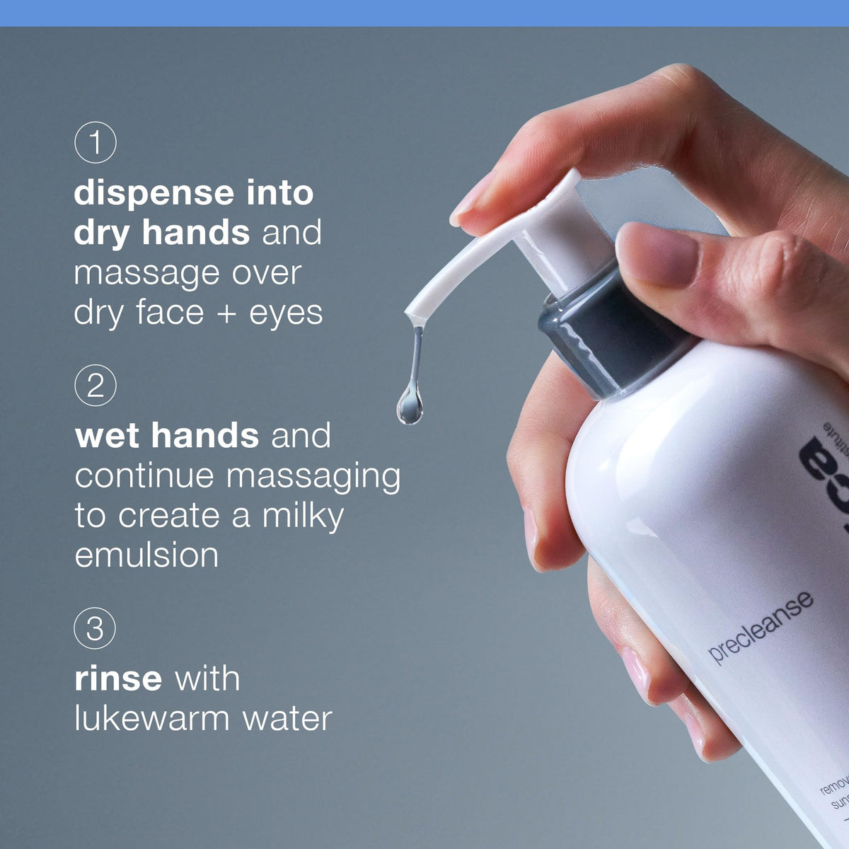 Dermalogica dissolving mascara demo showing effective makeup removal benefit
