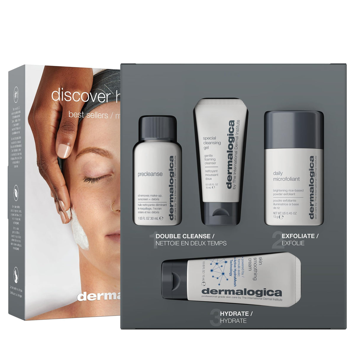 Dermalogica PreCleanse pump close-up dissolving makeup and impurities for clean skin