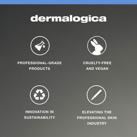 Dermalogica size comparison in hand showing compact travel-friendly volumes
