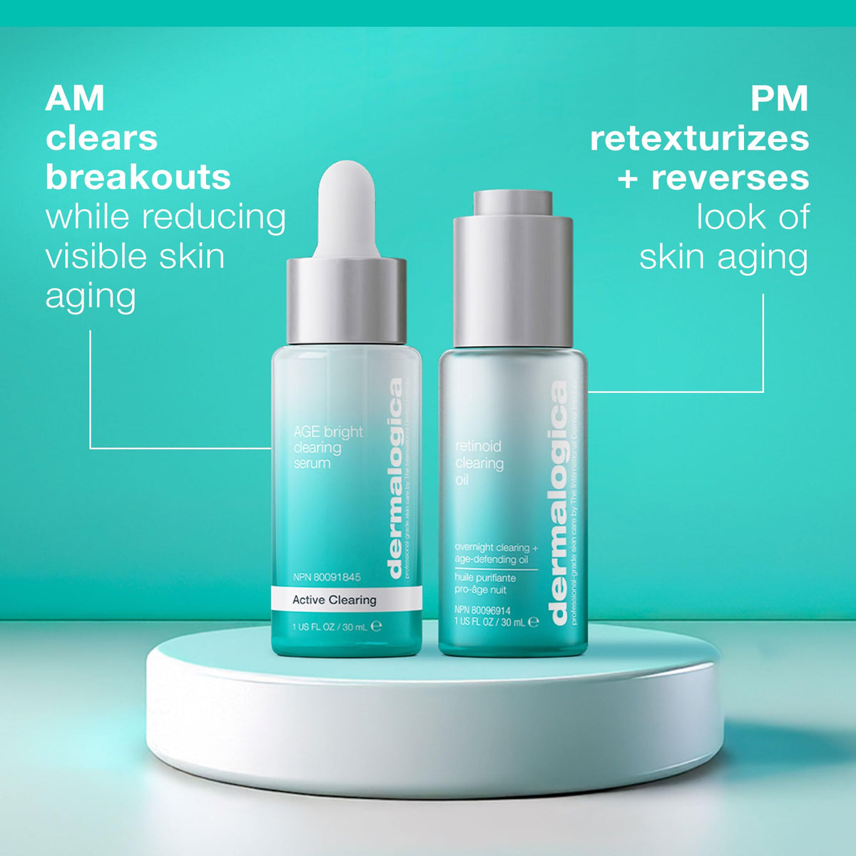 Dermalogica serum on bathroom shelf in lifestyle scene for daily routine inspiration