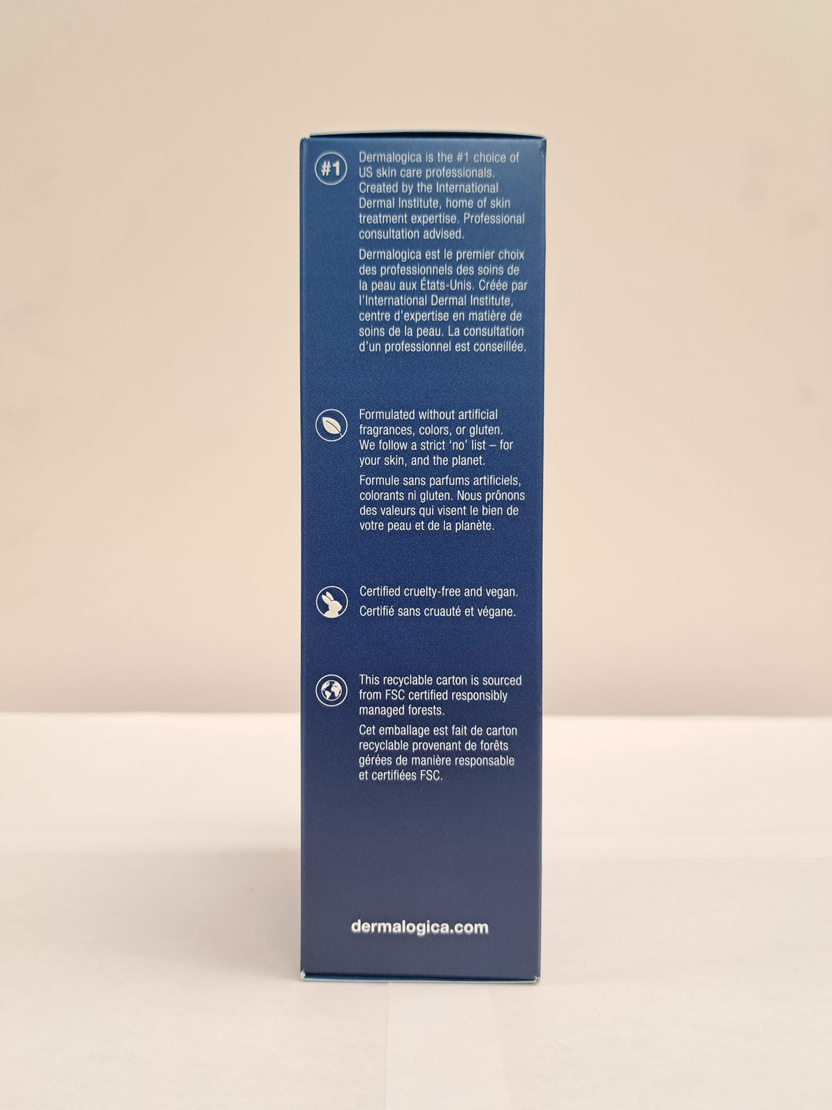 Dermalogica cream next to ruler showing 5.1 fl oz size clarity