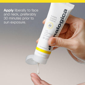 Dermalogica applied under makeup demonstrating non-greasy adhesion and natural look