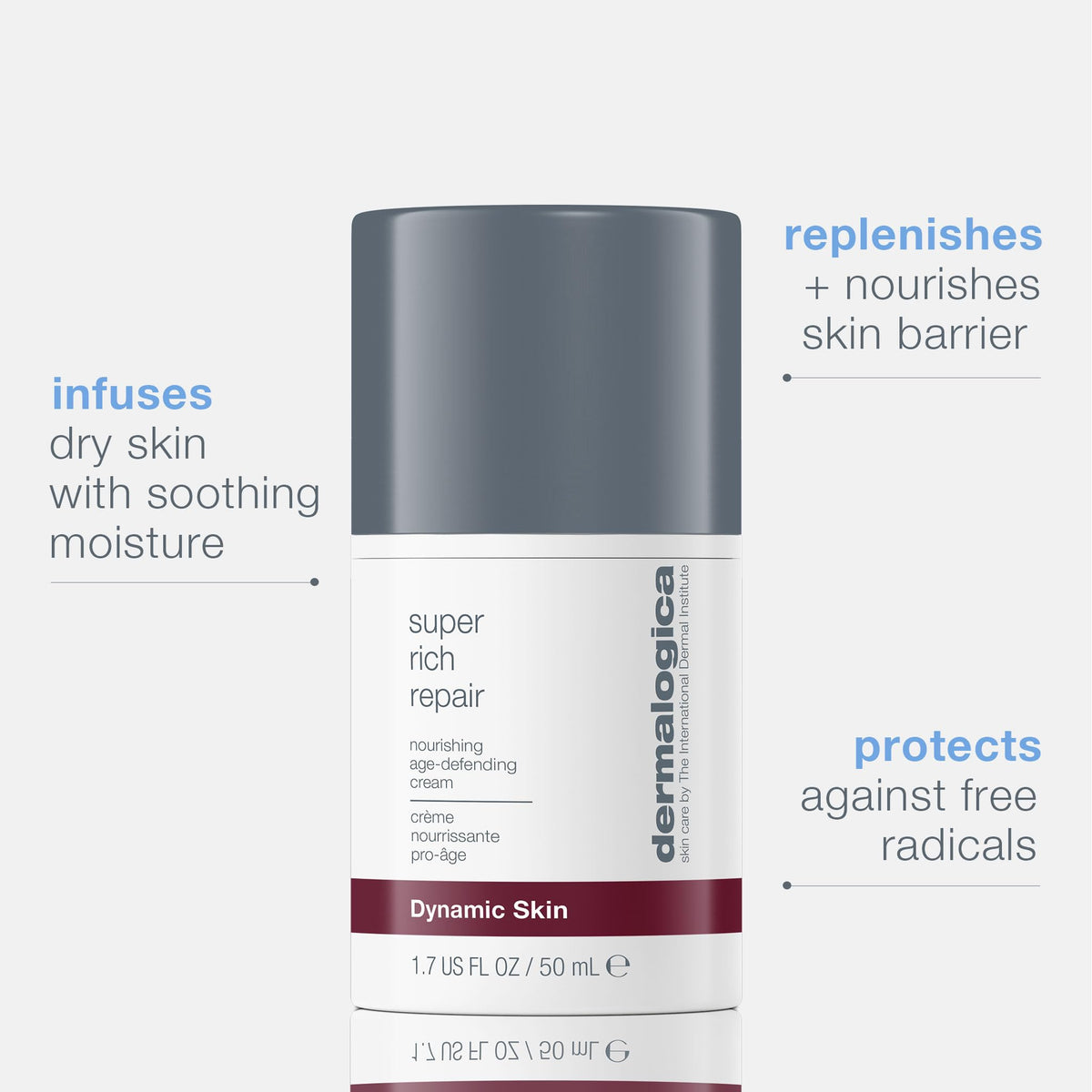 Dermalogica open jar texture close-up showing rich cream and nourishing feel