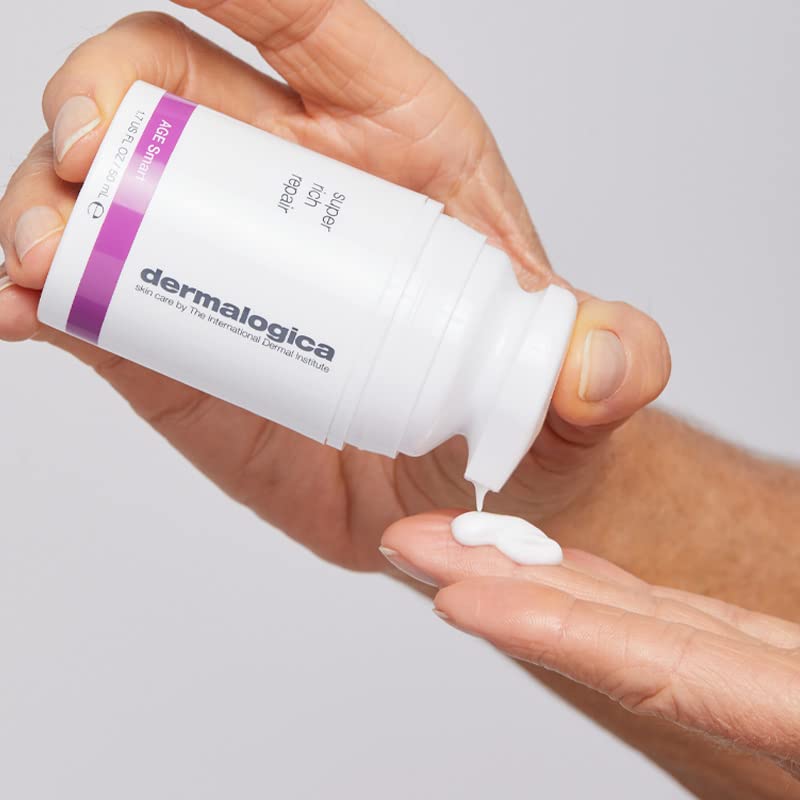 Dermalogica cream on hand demonstrating concentrated dose and easy blending