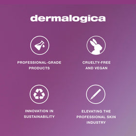 Dermalogica before and after swatch showing visible smoothing and radiance benefit