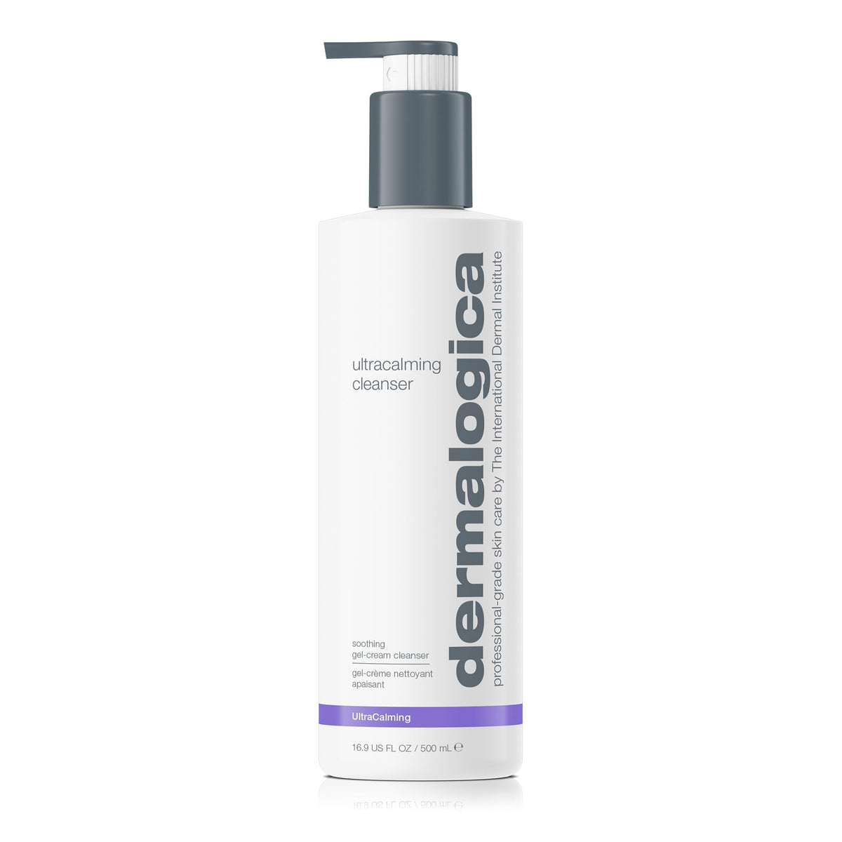 Dermalogica front packaging showing full cleanser bottle and label benefit