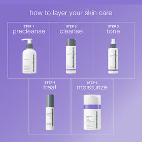 Dermalogica application on model misting face for instant cooling comfort