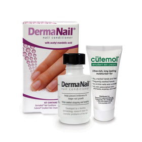 DermaNail front packaging showing kit benefits and contents for stronger nails