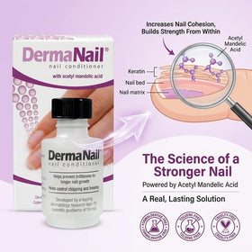 DermaNail kit staged in a hand-care setup illustrating healthier nail routine