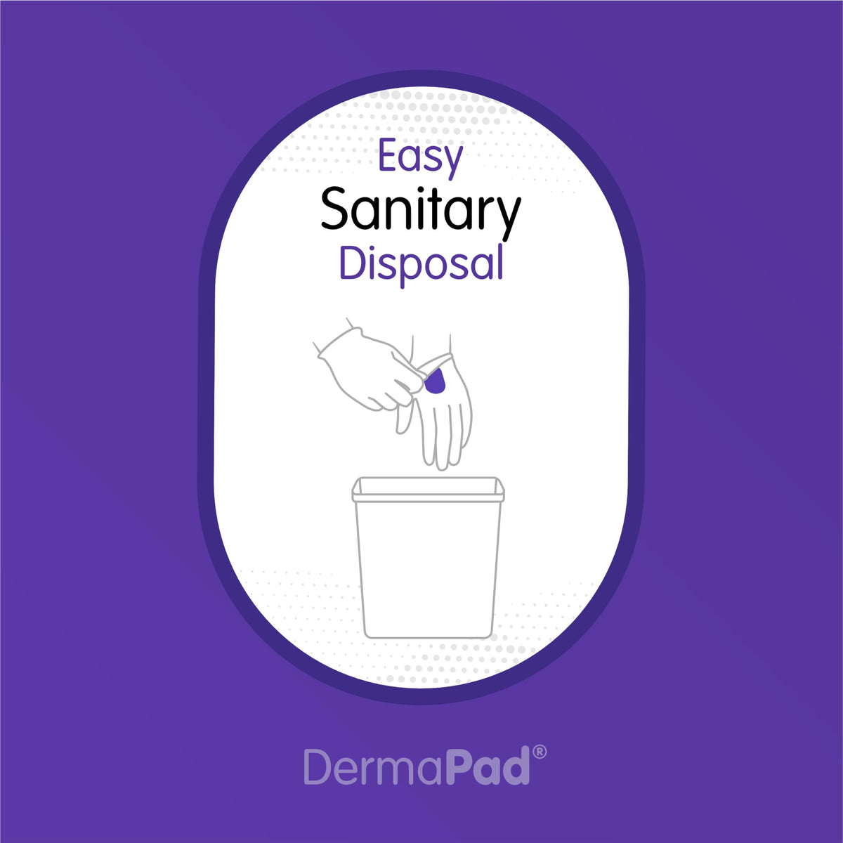 Dermapad glove removal disposal demonstration showing brand and sanitary discard