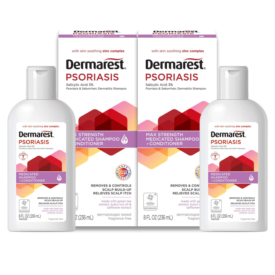 Dermarest front packaging 8 oz showing bottle and branding for targeted scalp relief