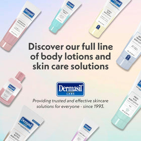Dermasil bottles on bathroom counter with towel showing daily routine benefit