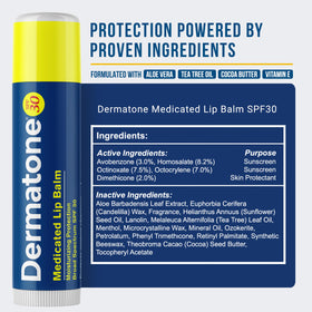 DERMATONE lip balm in use at the beach protecting lips outdoors