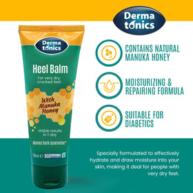 Dermatonics being applied to heel demonstrating targeted moisturization and softening