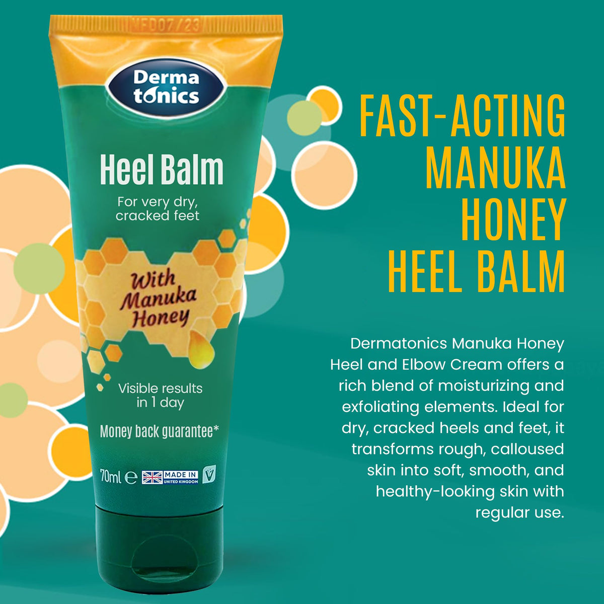 Dermatonics cream texture close-up displaying rich formula and fast absorption benefit