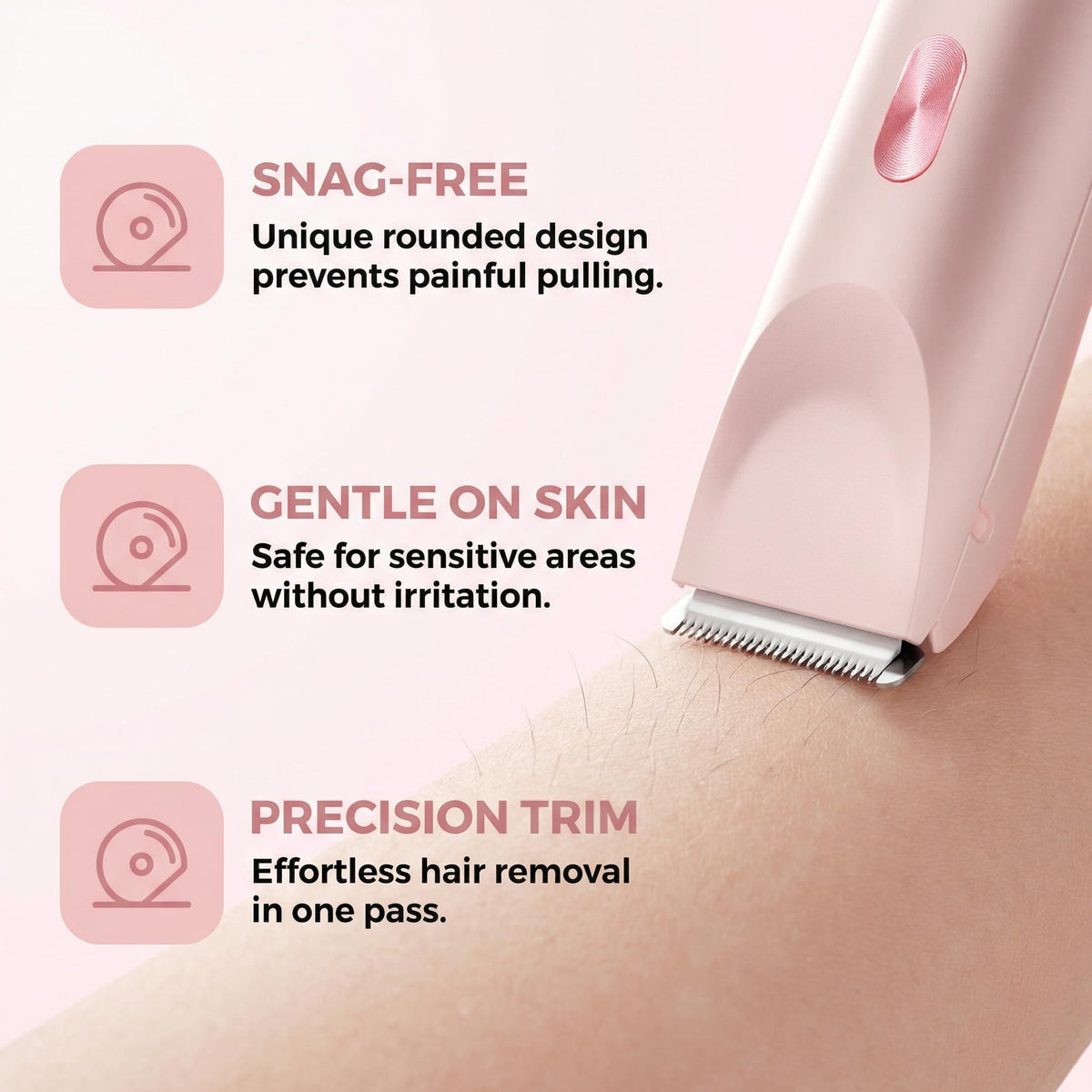 Dermave shaver held in hand to show compact size and portability for travel convenience