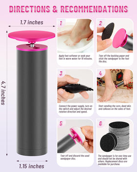 DERMAWAVE arranged 30 coarse and 30 fine sandpaper discs for complete foot care